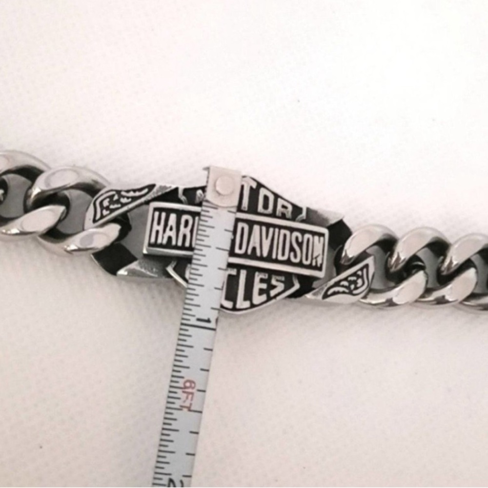 - Men's Heavy Stainless Biker Bar & Shield Curb Chain Bracelet - Picture 13 of 13